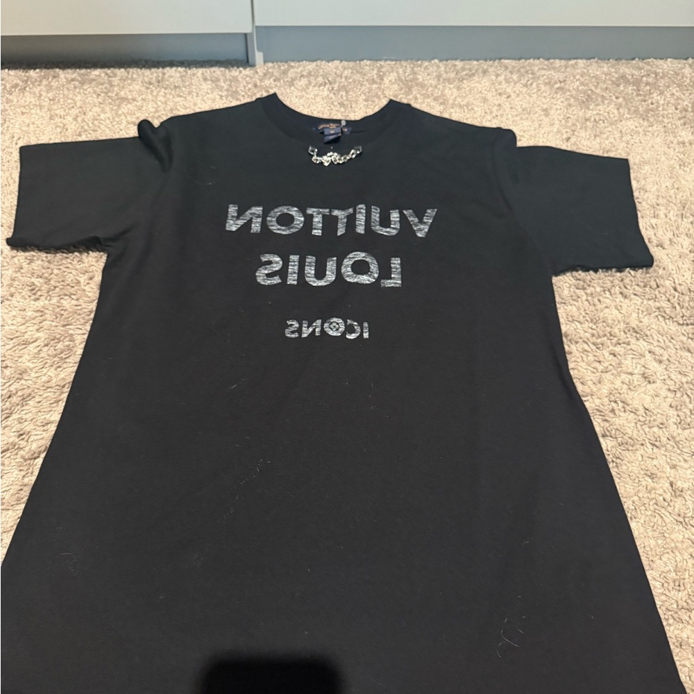 Louis Vuitton Black Tee with Chain Detail